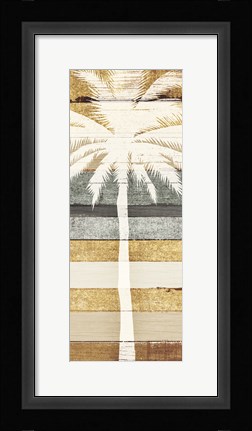 Framed Beachscape Palms IV Gold Neutral Print