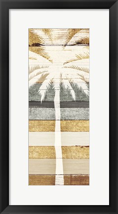 Framed Beachscape Palms IV Gold Neutral Print
