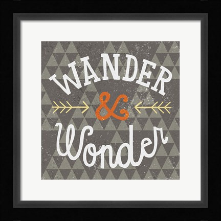 Framed Mod Triangles Wander and Wonder Retro Print