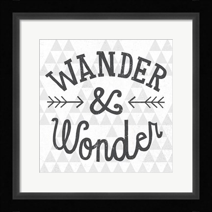 Framed Mod Triangles Wander and Wonder Print