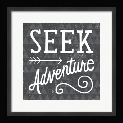 Framed Mod Triangles Seek Adventure Print