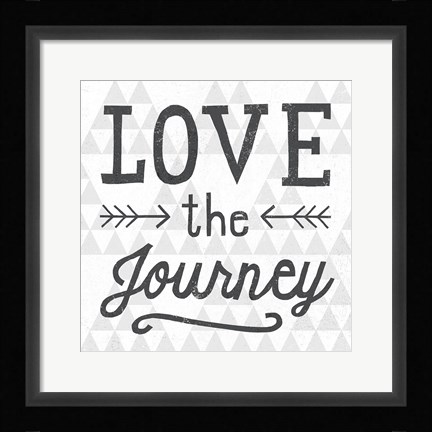 Framed Mod Triangles Love the Journey Print