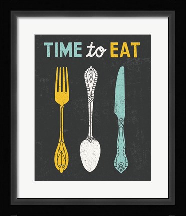 Framed Retro Diner Time to Eat Print