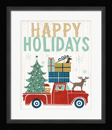Framed Holiday on Wheels III v2 Print