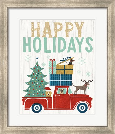 Framed Holiday on Wheels III v2 Print