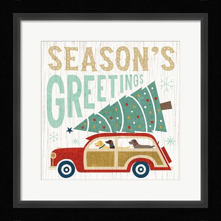 Framed Holiday on Wheels II Print
