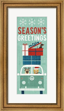 Framed Holiday on Wheels XII Panel Print