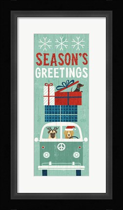 Framed Holiday on Wheels XII Panel Print