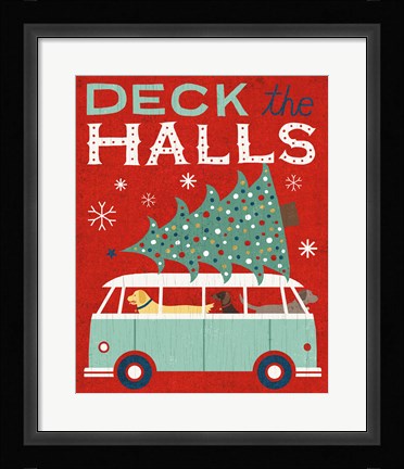 Framed Holiday on Wheels Red IV Print