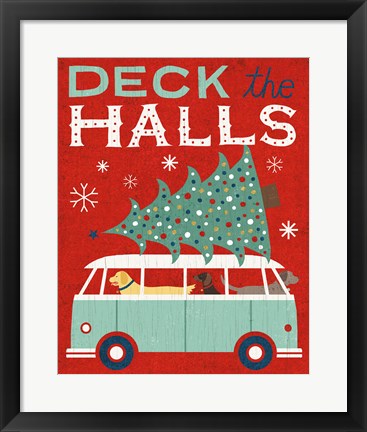 Framed Holiday on Wheels Red IV Print