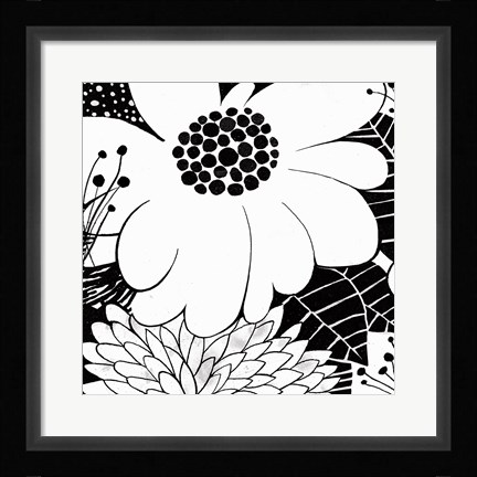 Framed Feeling Groovy I Black and White Print