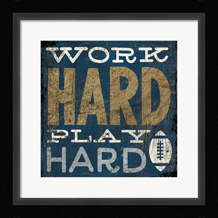 Framed Football V Blue Print