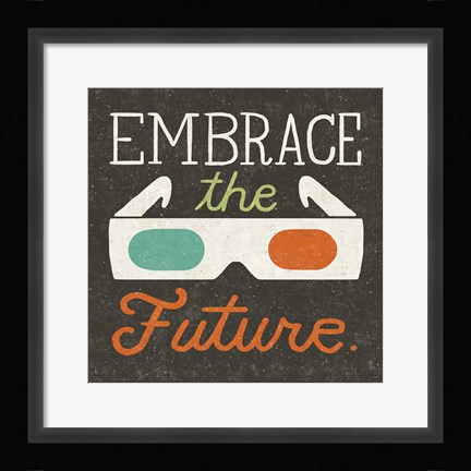 Framed Retro Desktop 3D Glasses Print