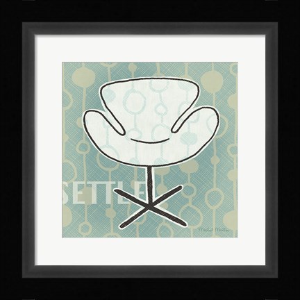 Framed Retro Chair IV Settle Print