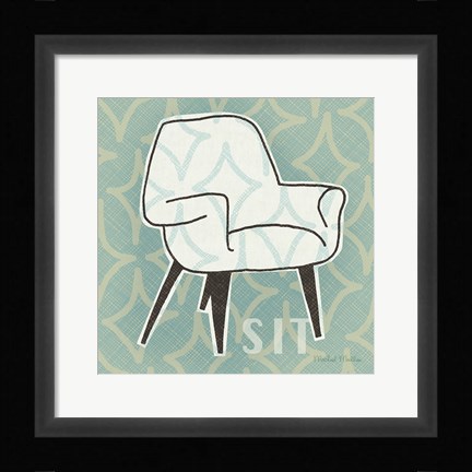 Framed Retro Chair I Sit Print