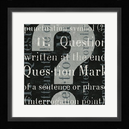 Framed Punctuated Text IV Print