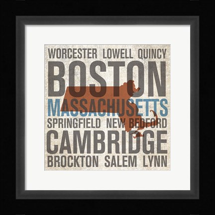 Framed Massachusetts Print