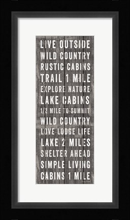 Framed Simple Living Gray Panel I Print