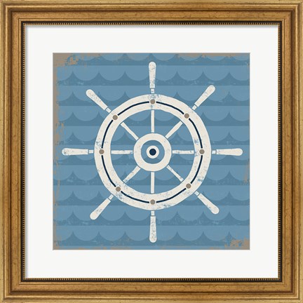 Framed Nautical Helm Print