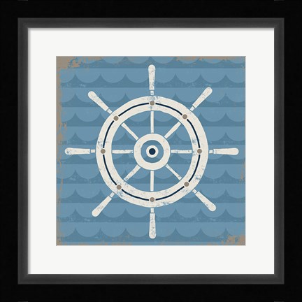 Framed Nautical Helm Print