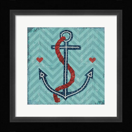 Framed Nautical Love Anchor Print