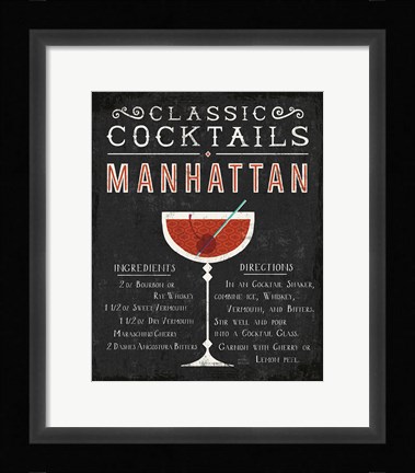 Framed Classic Cocktail Manhattan Print