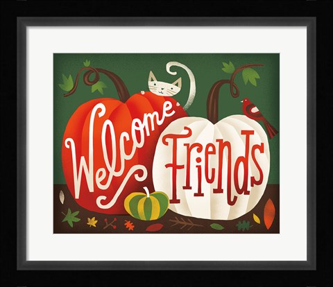 Framed Harvest Time Welcome Friends Print