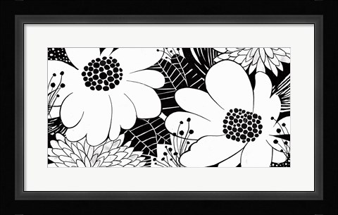 Framed Feeling Groovy Black and White Print