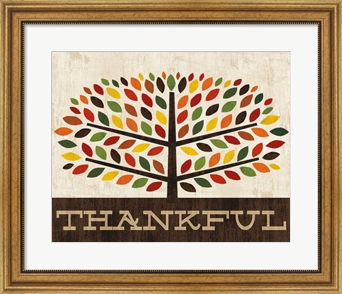 Framed Family Tree - Thankful Print