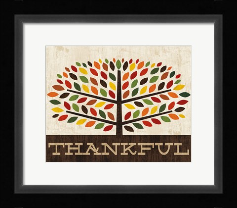 Framed Family Tree - Thankful Print