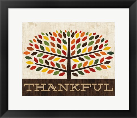 Framed Family Tree - Thankful Print