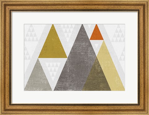 Framed Mod Triangles I Retro Print