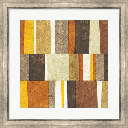 Framed Neutral and Spice Abstract Print