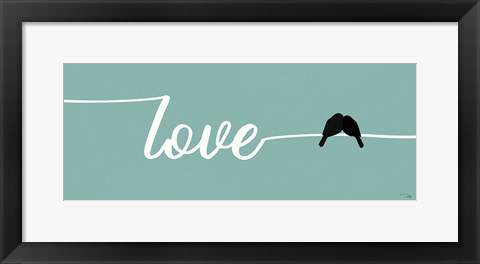 Framed Birds on Words I Print