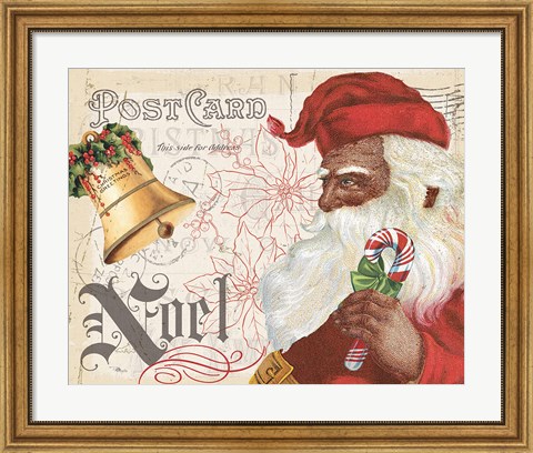 Framed Antique Holiday II Santa Print