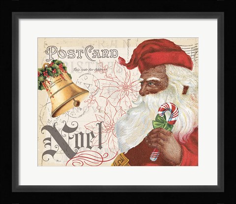 Framed Antique Holiday II Santa Print