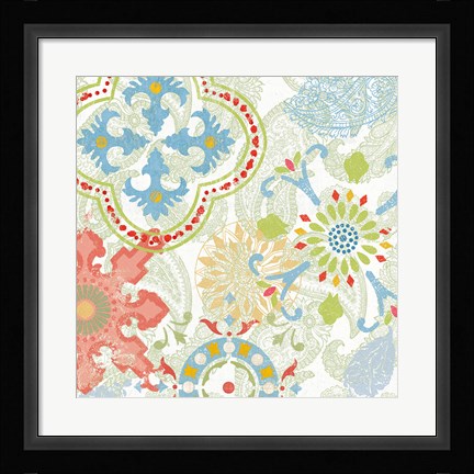 Framed Crimson Stamps III Spring Print