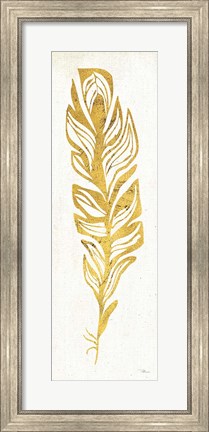 Framed Gold Water Feather II Print