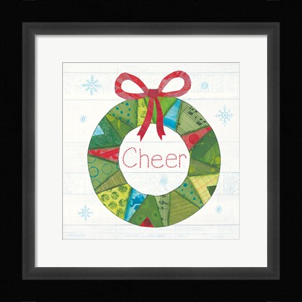 Framed Christmas Patchwork III Print