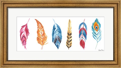 Framed Rainbow Feathers II Print