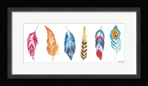 Framed Rainbow Feathers II Print