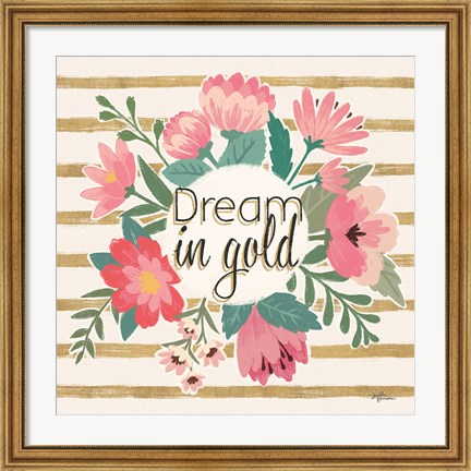 Framed Gorgeous III Pink no dots Print