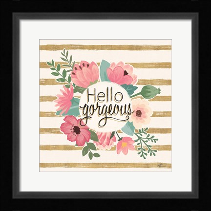 Framed Gorgeous II Pink no dots Print