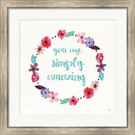 Framed Simply Amazing I Blue and Blush Print