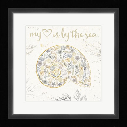 Framed Seaside Blossoms III Neutral Print