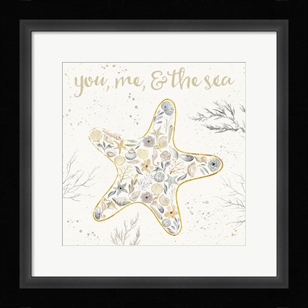 Framed Seaside Blossoms II Neutral Print