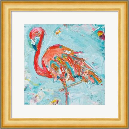 Framed Flamingo Bright Print