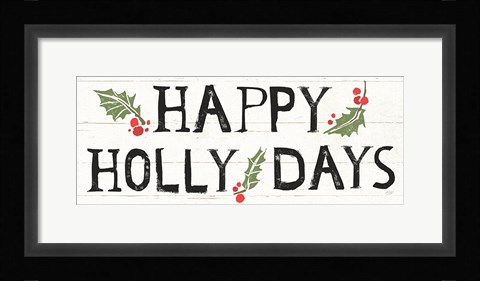 Framed Winter Days VI Black on Shiplap Print