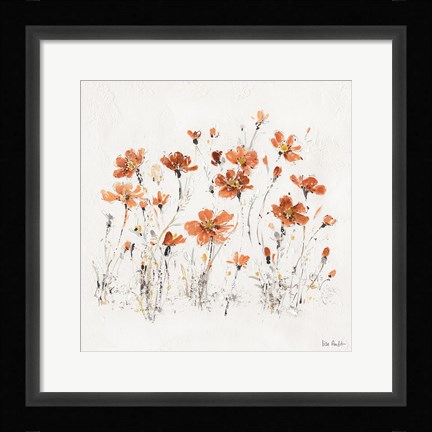 Framed Wildflowers III Orange Print