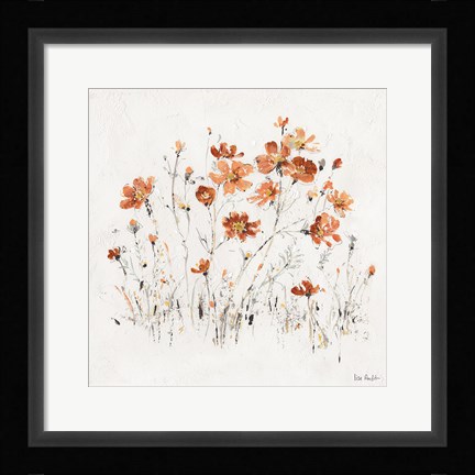 Framed Wildflowers II Orange Print